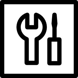 znak klucza i śrubokręta ikona