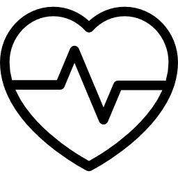 elettrocardiogramma all'interno del cuore icona
