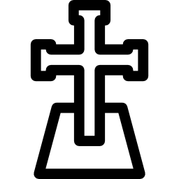 Cross stuck in ground icon
