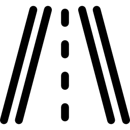 carretera con línea discontinua icono