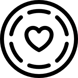 Heart inside circle icon
