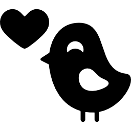 Bird in love icon