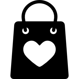 bolso con corazón icono