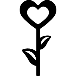 flor em forma de coração Ícone