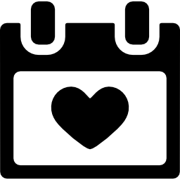 kalenderpagina met hart icoon