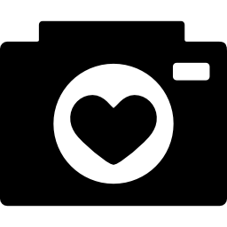 fotocamera con il cuore icona
