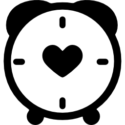 Clock with heart icon