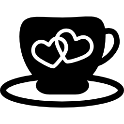 Cup with hearts icon