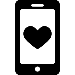 smartphone met een hart icoon
