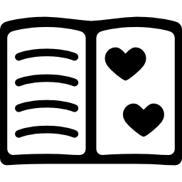 notitieboekje met hartjes icoon