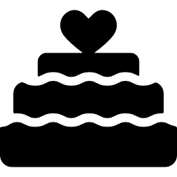 Cake with heart icon