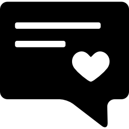 tekstballon met liefdesboodschap icoon