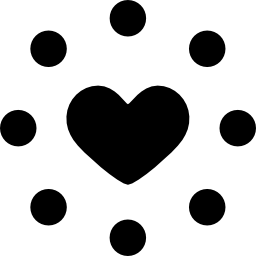 corazón con círculos icono