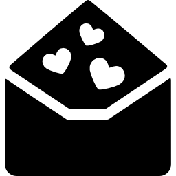 envelop met drie harten icoon