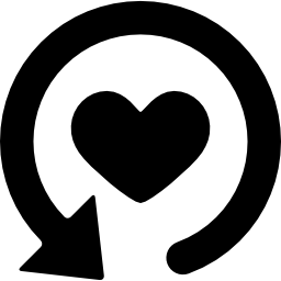 Heart with refresh arrow icon