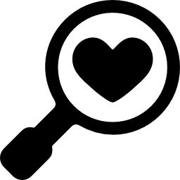 Magnifier with heart icon