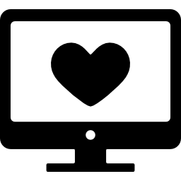 ekran komputera z sercem ikona