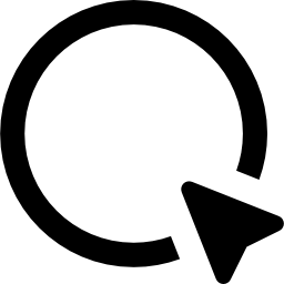 cerchio e freccia del cursore icona