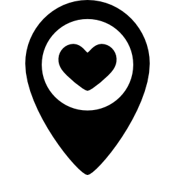 Location pointer with a heart icon