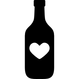bottiglia con un cuore icona