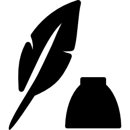 Feather and ink bottle icon