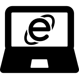 internet explorer-logo auf dem laptop icon