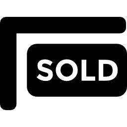 letrero de propiedad vendida icono
