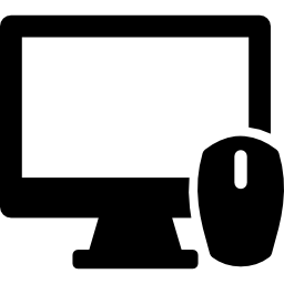 Computer monitor and mouse icon