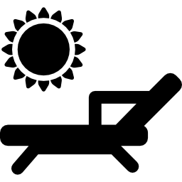 liegestuhl unter der sonne icon