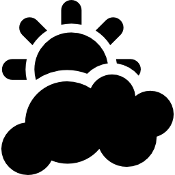 Sun hidden by clouds icon