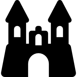 zandkasteel met twee torens icoon