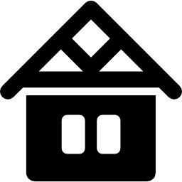 huis met houten dak icoon
