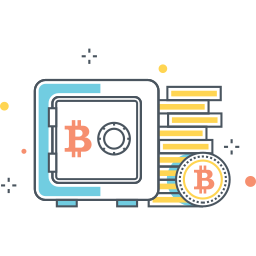 almacenamiento de bitcoins icono