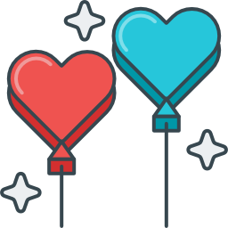 Balloon hearts icon