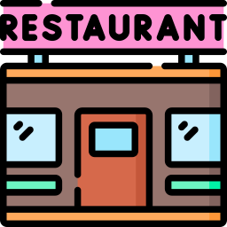 Restaurant building icon