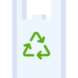 saco plástico reciclado Ícone