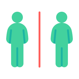 distanciation sociale Icône