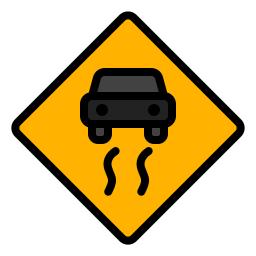 Slippery road icon