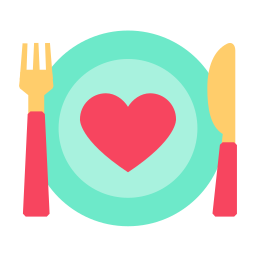 romantyczna kolacja ikona
