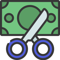 Cut money icon