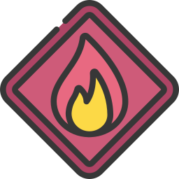 signe inflammable Icône