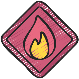 entflammbares zeichen icon