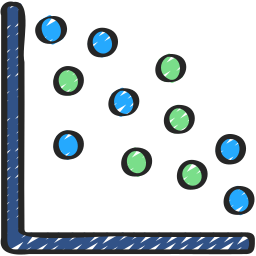 gráfico de dispersión icono