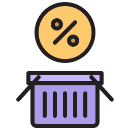 Discount basket icon