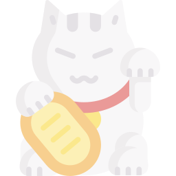 gato chino de la suerte icono