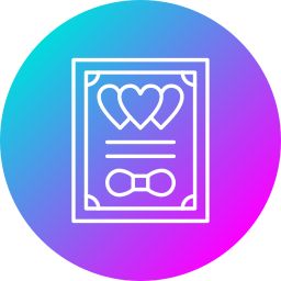 Wedding certificate icon