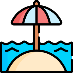 ombrellone da spiaggia icona