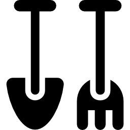 Shovel and fork icon