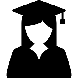Female graduate student icon