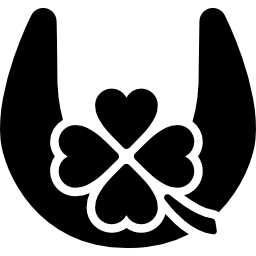 Four leaf clover and horseshoe icon